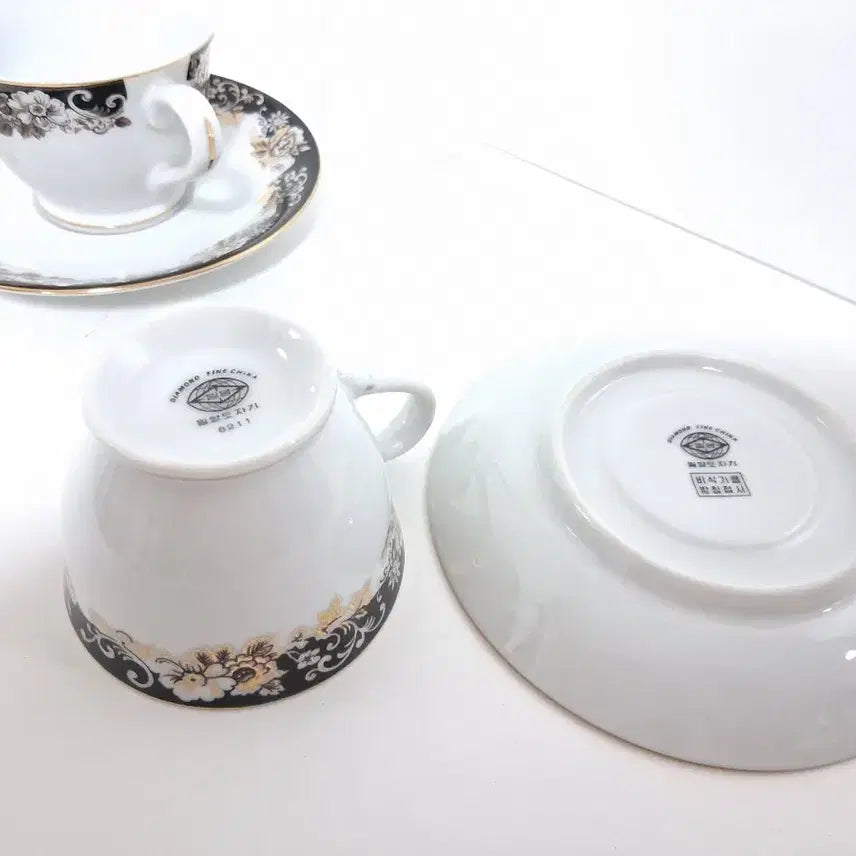 [BUNJANG] Antique Miryang Pottery 2-Person Coffee Cup Set / 엔틱.밀양도자기 커피잔 2인조 세트.희귀템
