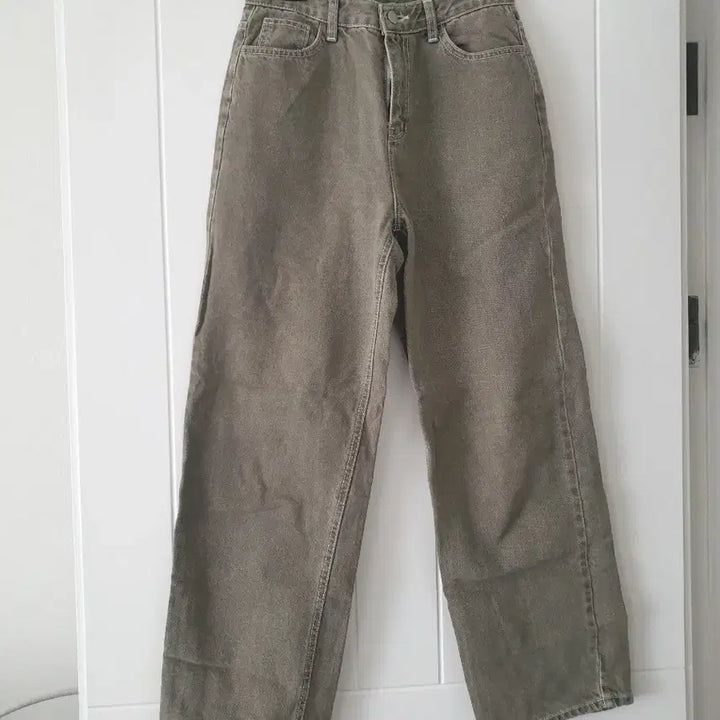 [BUNJANG] ADOGEN Khaki Grey Wide Denim Pants / (오늘특가) 카키그레이 와이드 데님 팬츠