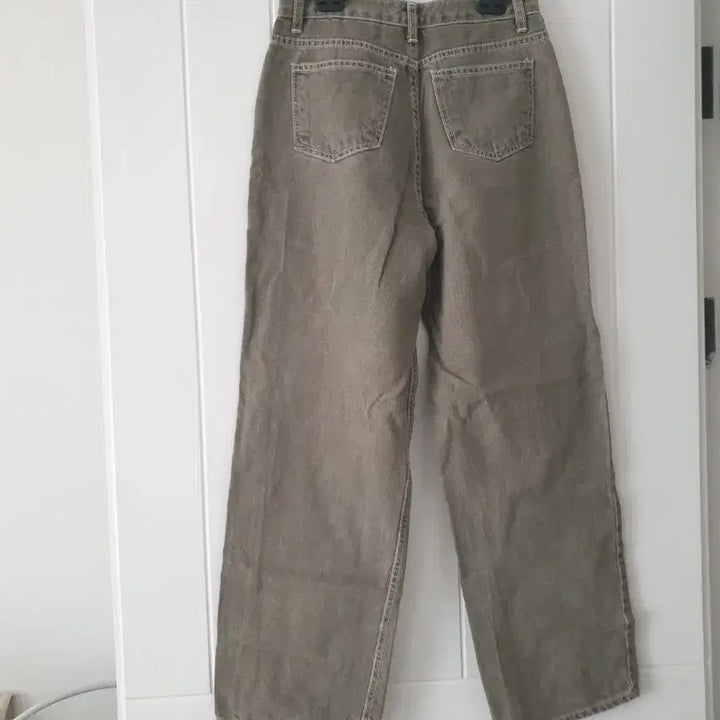 [BUNJANG] ADOGEN Khaki Grey Wide Denim Pants / (오늘특가) 카키그레이 와이드 데님 팬츠