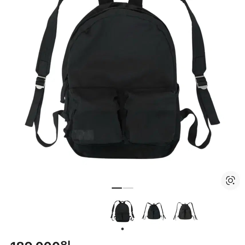 [BUNJANG] Politeru Used Backpack 2PK Black / 폴리테루 유즈드 백팩 2PK 블랙