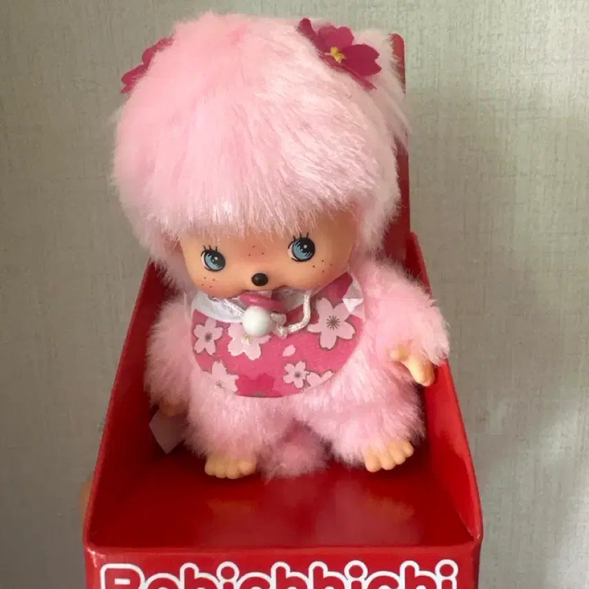 [BUNJANG] Monchhichi Sakura Bebe Monchhichi Pink Doll with Box / 몬치치 사쿠라 베베치치 핑크 인형 박스 포함