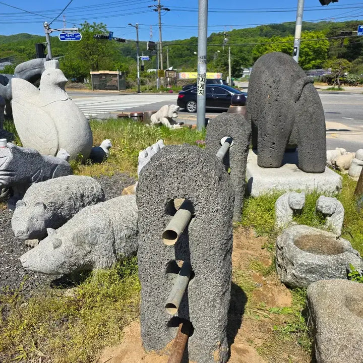 [BUNJANG] Basalt Natural Stone Drainage Set (4 Pieces) / 현무암 정낭 4세트