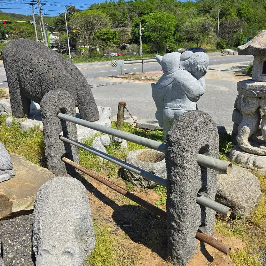 [BUNJANG] Basalt Natural Stone Drainage Set (4 Pieces) / 현무암 정낭 4세트