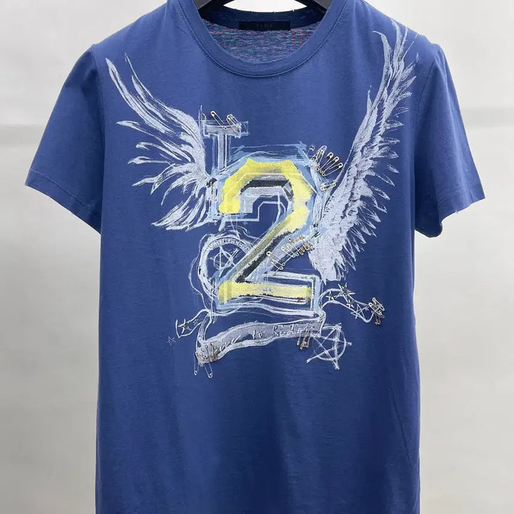 [BUNJANG] Time Homme Graphic Print Short Sleeve T-Shirt / 타임옴므 원포인트 반팔티셔츠