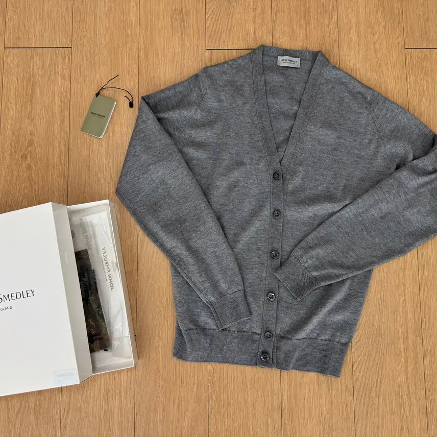 [BUNJANG] John Smedley Burley Cardigan Silver Grey L / 존스메들리 가디건 Burley Cardigan 실버그레이 L
