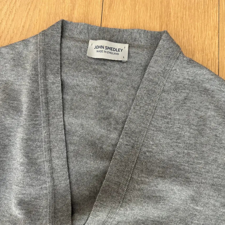 [BUNJANG] John Smedley Burley Cardigan Silver Grey L / 존스메들리 가디건 Burley Cardigan 실버그레이 L