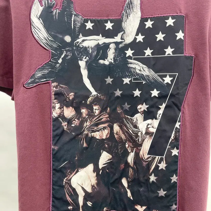 [BUNJANG] System Homme Graphic Patch Short Sleeve T-Shirt / 시스템옴므 원포인트 반팔티셔츠