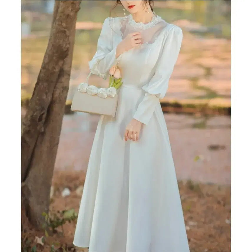 [BUNJANG] Vintage Style White Dress / 셀프웨딩 복고 원피스(고퀄 새상품)