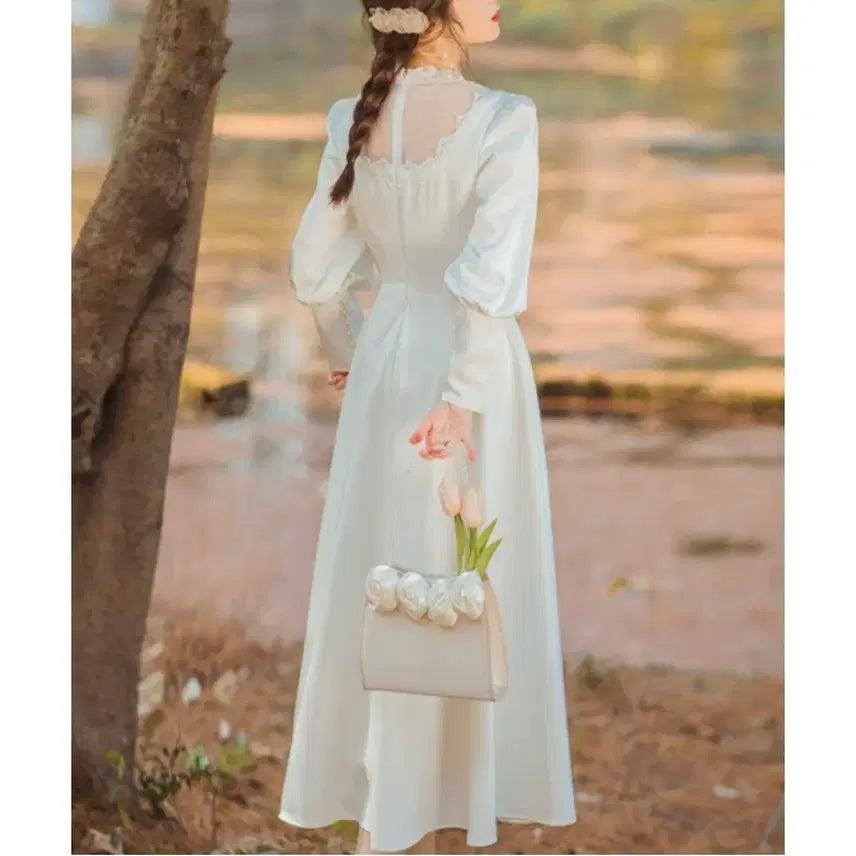 [BUNJANG] Vintage Style White Dress / 셀프웨딩 복고 원피스(고퀄 새상품)