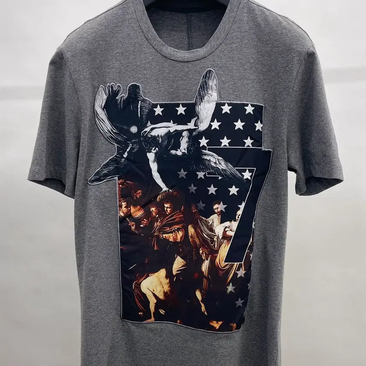 [BUNJANG] System Homme Graphic Patch Short Sleeve T-Shirt / 시스템옴므 원포인트 반팔티셔츠