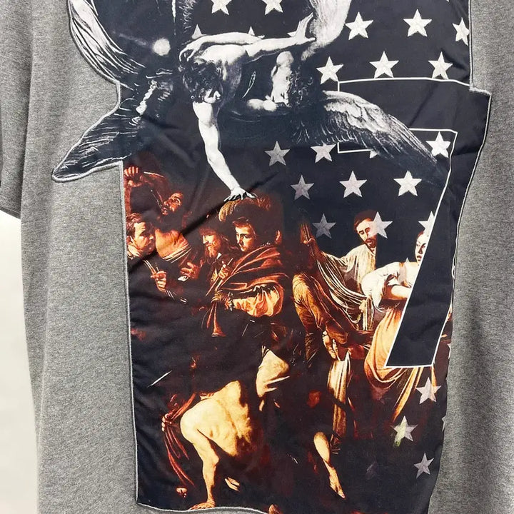 [BUNJANG] System Homme Graphic Patch Short Sleeve T-Shirt / 시스템옴므 원포인트 반팔티셔츠