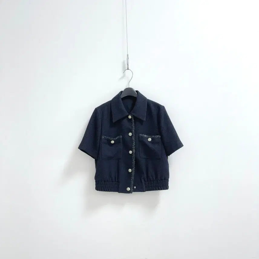 [BUNJANG] Imported Design Short Sleeve Tweed Jacket / 수입 디자인 반팔 트위드 자켓