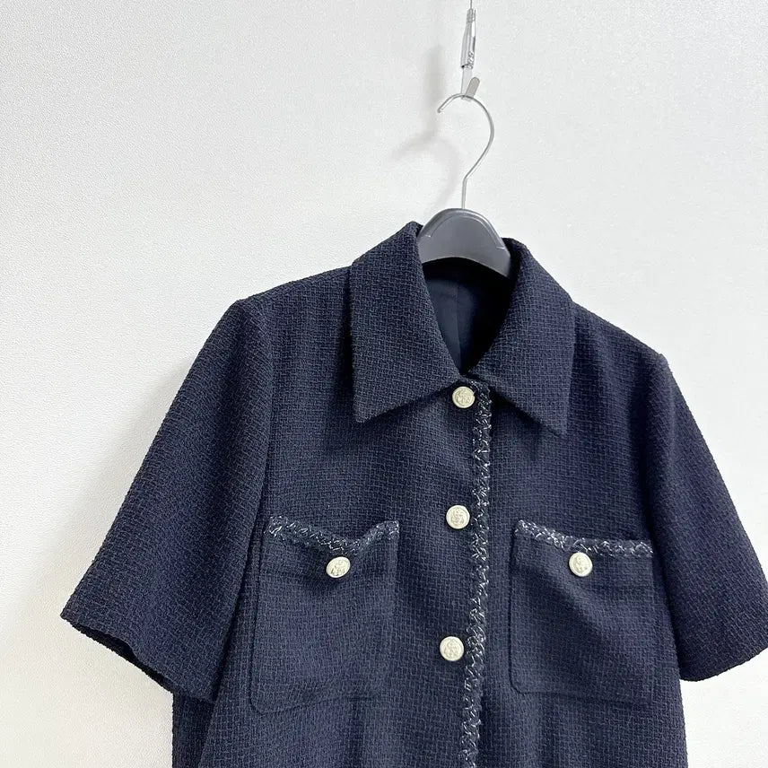 [BUNJANG] Imported Design Short Sleeve Tweed Jacket / 수입 디자인 반팔 트위드 자켓