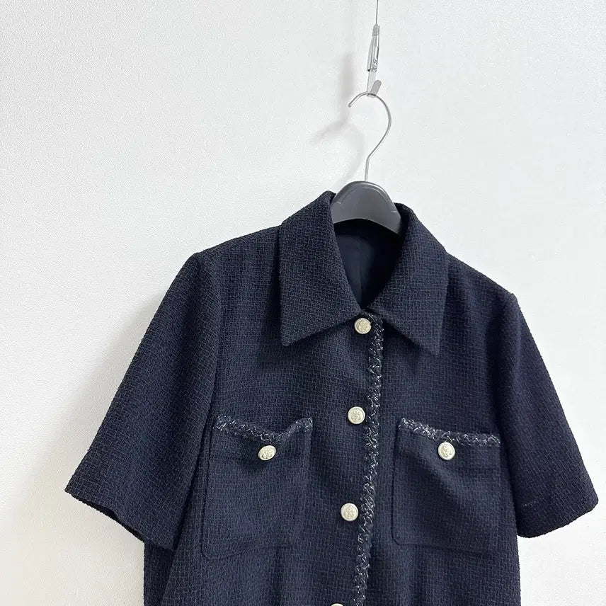 [BUNJANG] Imported Design Short Sleeve Tweed Jacket / 수입 디자인 반팔 트위드 자켓