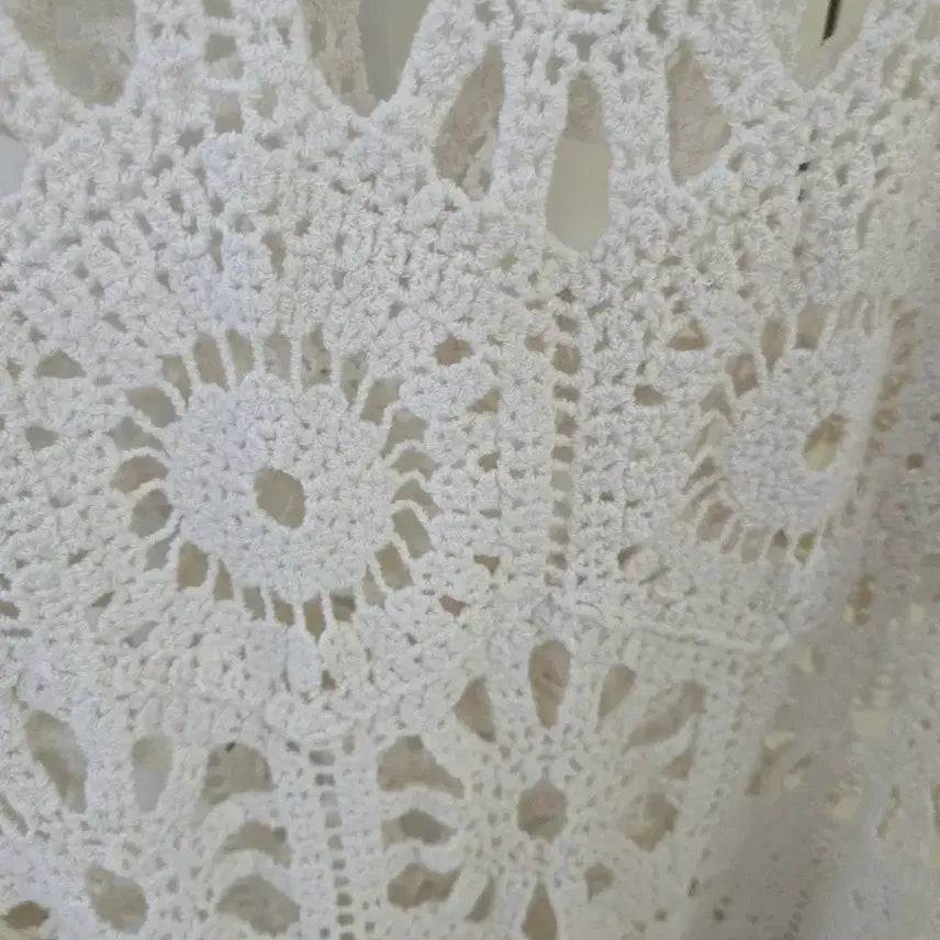 [BUNJANG] Ivory Crochet Long Dress / 아이보리색 크로셰 뜨개 원피스