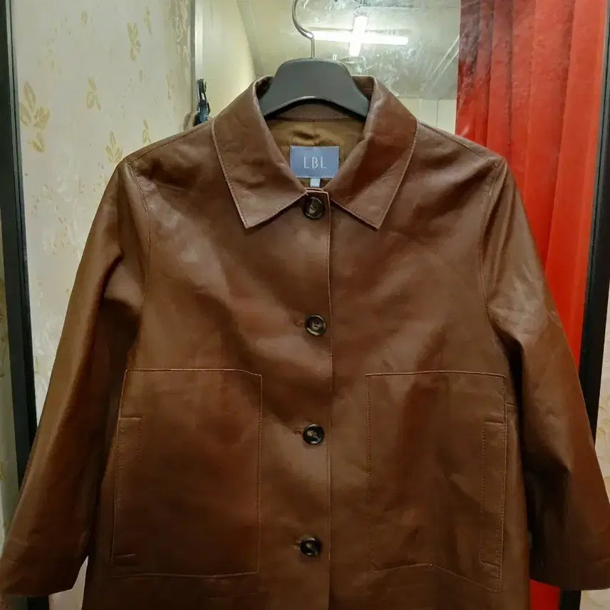 [BUNJANG] LBL Brown Leather Jacket Size 77 / LBL 브라운 가죽 자켓 77사이즈