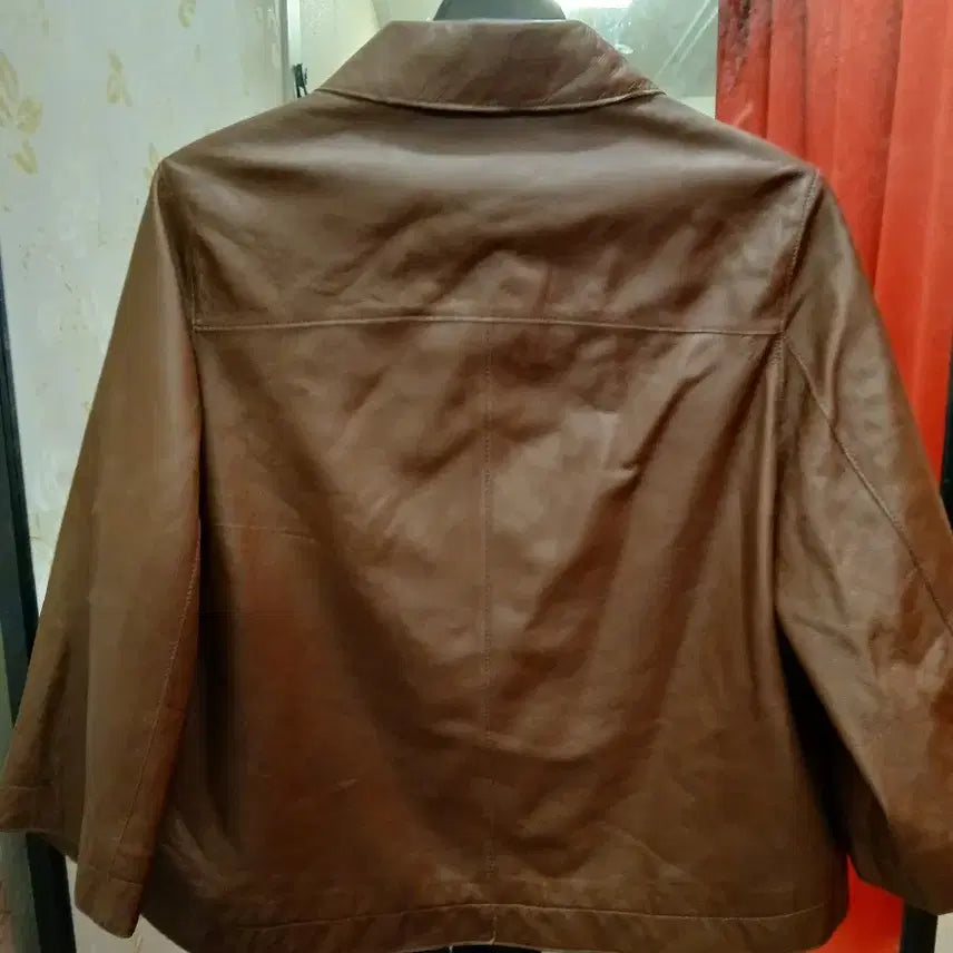 [BUNJANG] LBL Brown Leather Jacket Size 77 / LBL 브라운 가죽 자켓 77사이즈