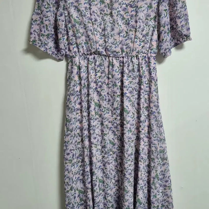 [BUNJANG] Pink Floral Short Sleeve Dress / S (55) 핑크 꽃무늬 반팔 원피스
