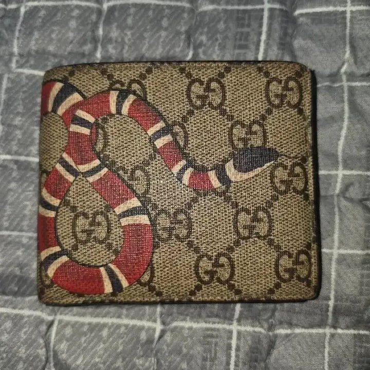 [BUNJANG] Gucci GG Supreme Kingsnake Bi-fold Wallet / 구찌 GG 수프림 킹스네이크 반지갑