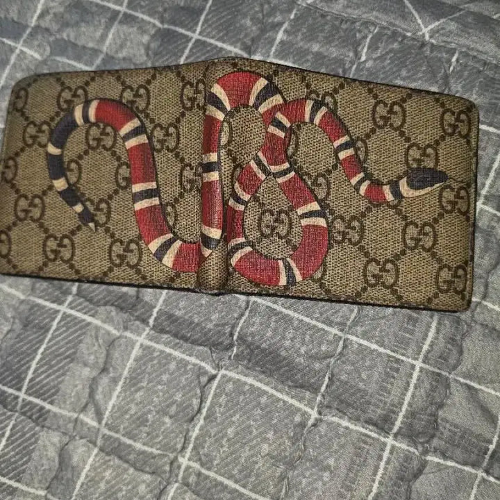 [BUNJANG] Gucci GG Supreme Kingsnake Bi-fold Wallet / 구찌 GG 수프림 킹스네이크 반지갑