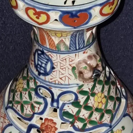[BUNJANG] Wanli Period Celadon Porcelain Vase with Openwork Double Phoenix Design / 만력년제 오채 투각 양이화병 높29지17 중국도자기 고도자 오래된 골통품