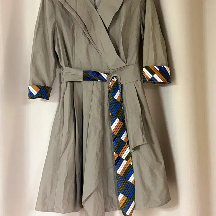 [BUNJANG] Satin Belted Trench Dress / 샤틴 벨티드 트렌치 원피스