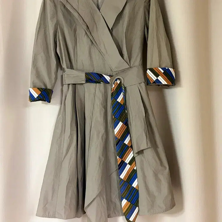 [BUNJANG] Satin Belted Trench Dress / 샤틴 벨티드 트렌치 원피스