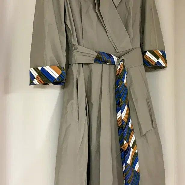 [BUNJANG] Satin Belted Trench Dress / 샤틴 벨티드 트렌치 원피스