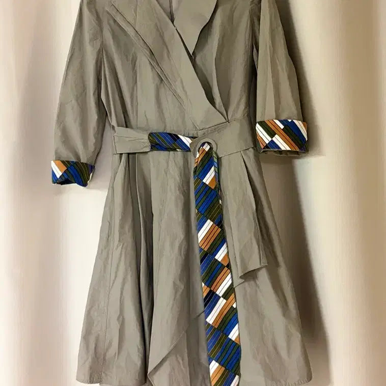 [BUNJANG] Satin Belted Trench Dress / 샤틴 벨티드 트렌치 원피스