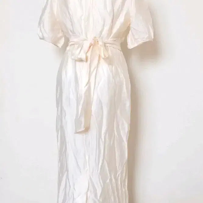 [BUNJANG] Ivory Ribbon Long Dress / 아이보리 리본 롱 원피스