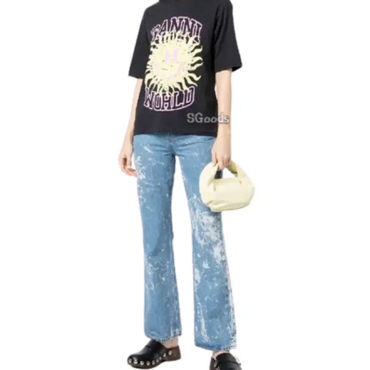 [BUNJANG] GANNI Smiley Short Sleeve T-Shirt / GANNI 가니 스마일리 반팔 티셔츠 S