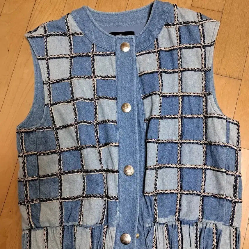 [BUNJANG] Lanvin Check Pattern Denim Vest / 랑방조끼(66~77)