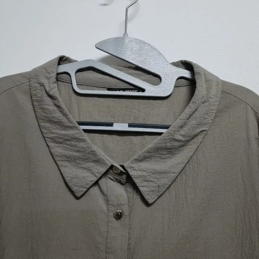 [BUNJANG] M Sense Khaki Brown Short-Sleeve Blouse Size 66 / 미센스 카키 브라운 반팔 셔츠66