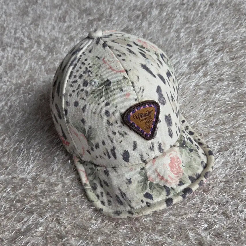 [BUNJANG] WETTLER White Rose Leopard Print Ball Cap / 위테일러 화이트 장미 호피 볼캡