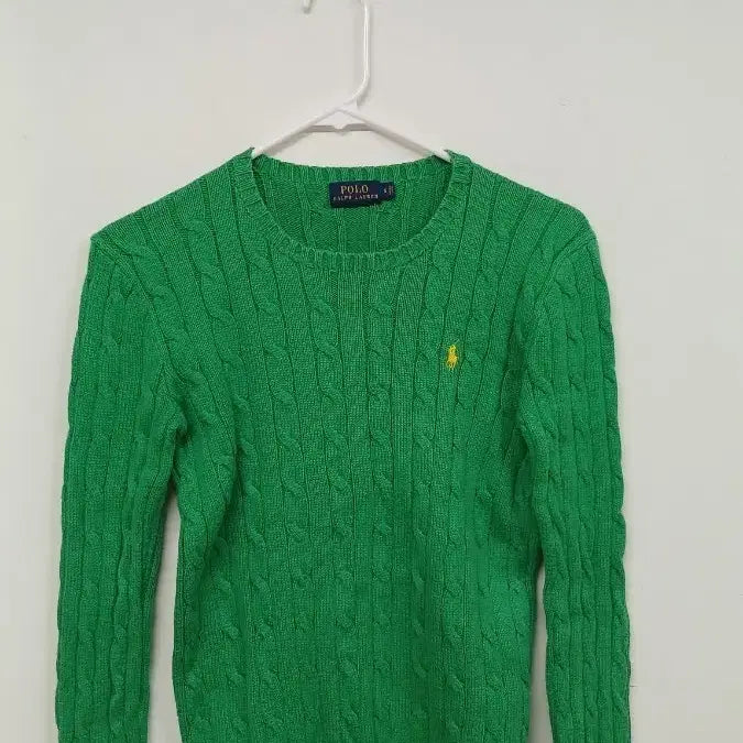 [BUNJANG] Polo Ralph Lauren Cable Knit Sweater Green / 폴로 랄프로렌 케이블 니트 그린