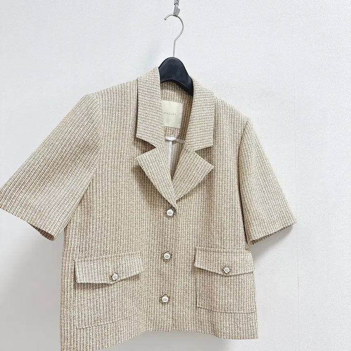 [BUNJANG] Magjay Short Sleeve Tweed Jacket / 매그제이 반팔 트위드 자켓