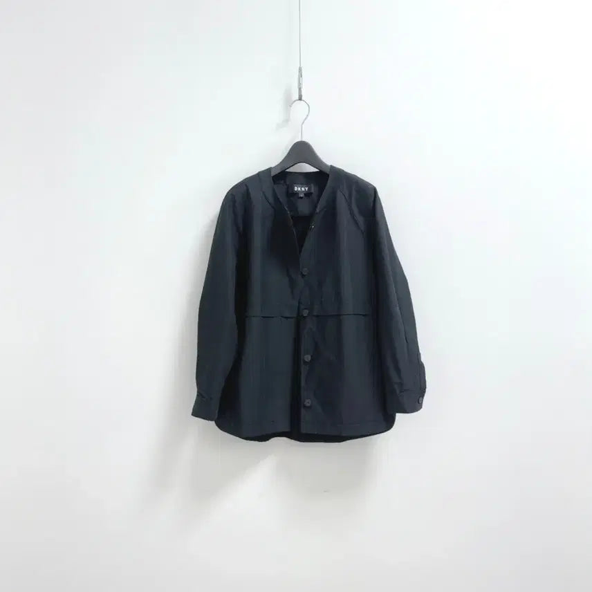 [BUNJANG] DKNY Collarless Linen Blend Jacket XS Black / DKNY 칼라리스 자켓