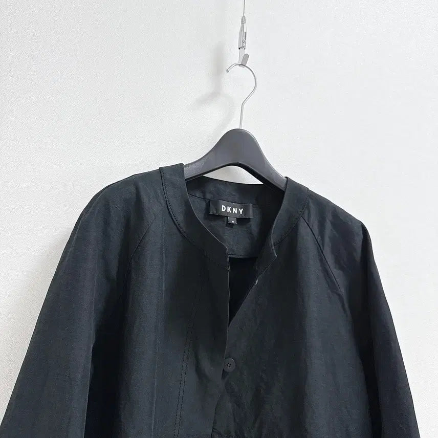 [BUNJANG] DKNY Collarless Linen Blend Jacket XS Black / DKNY 칼라리스 자켓