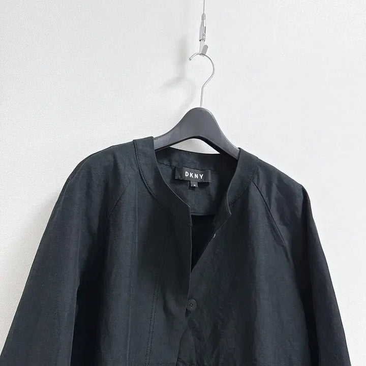 [BUNJANG] DKNY Collarless Linen Blend Jacket XS Black / DKNY 칼라리스 자켓