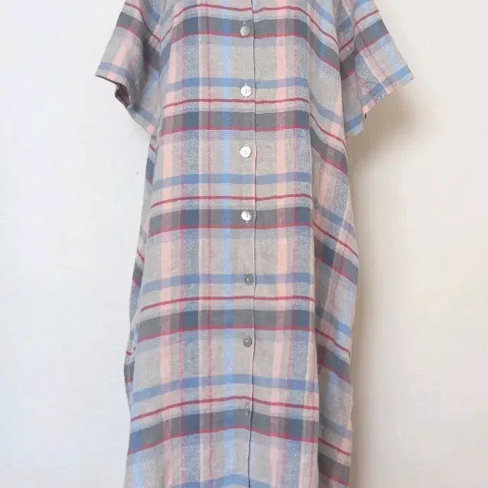 [BUNJANG] Plaid Button Long Dress / 체크무늬 단추 원피스