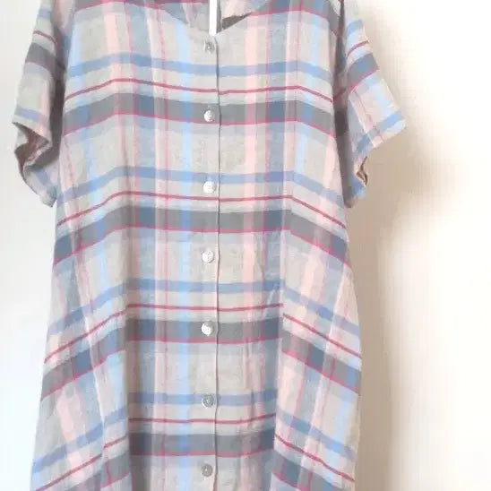 [BUNJANG] Plaid Button Long Dress / 체크무늬 단추 원피스
