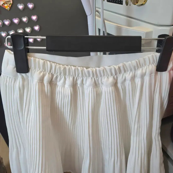 [BUNJANG] White Pleated Skort / 화이트 플리츠 치마바지(새상품)