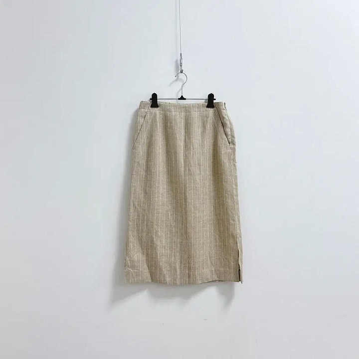 [BUNJANG] Beanpole Beige Linen Midi Skirt / 빈폴 베이지 린넨 미디 스커트
