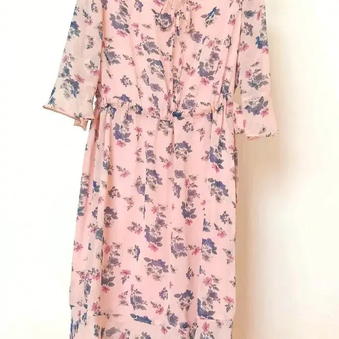 [BUNJANG] Flower Chiffon Long Dress / 플라워 쉬폰 롱 원피스
