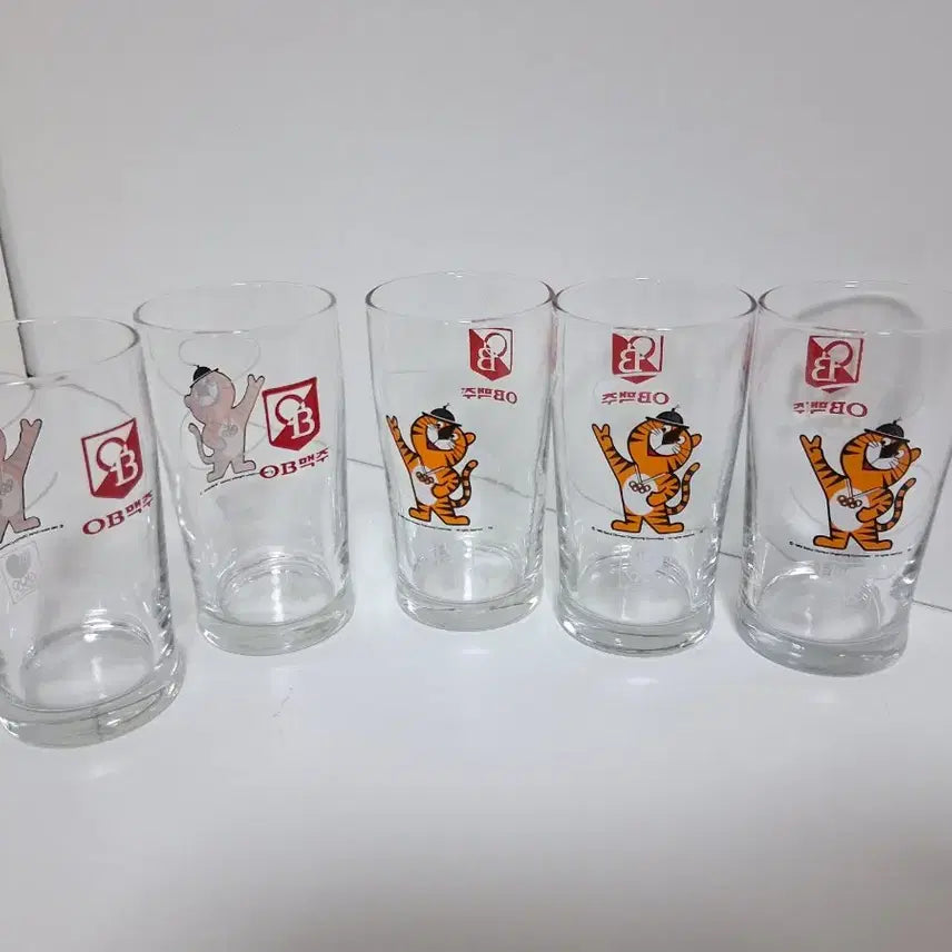 [SOLD OUT] OB맥주 호돌이 컵 유리컵 세트5p