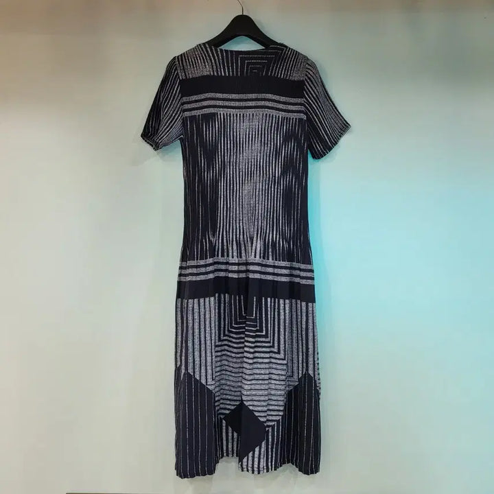 [BUNJANG] Pleated Short Sleeve Long Dress - Free Size / 플리츠 반팔 롱 원피스 프리