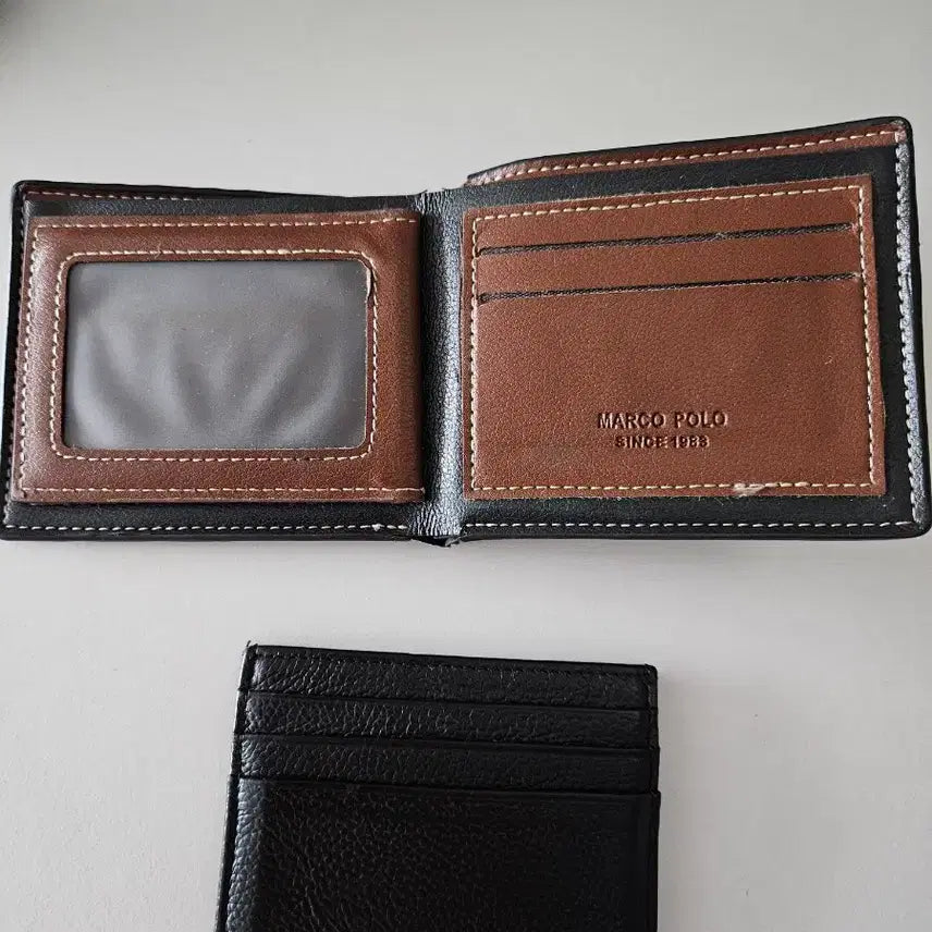 [BUNJANG] MARCO POLO Bifold Wallet and Card Holder Set - Black / MARGO.POLO 반지갑 카드지갑 세트 블랙