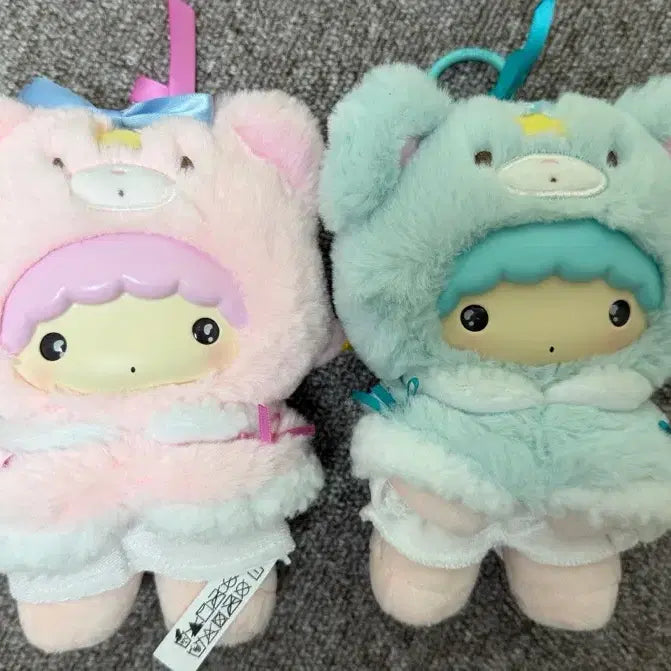 [BUNJANG] Sanrio Little Twin Stars Plush Keychain Set / 미니소 키키라라 인형 키링 세트