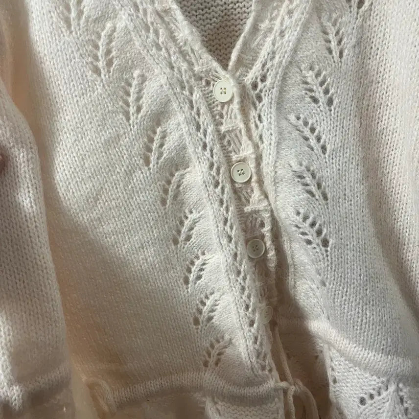 [BUNJANG] Crochet Knit Layered Cardigan / 크로쉐 니트 레이어드 가디건 모리걸