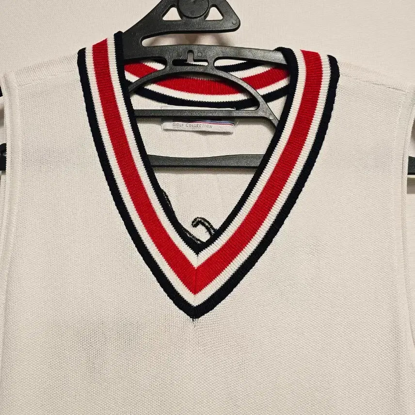 [BUNJANG] Le Coq Sportif White Knit Pleated Dress / 르꼬끄 화이트 니트 플리츠 원피스